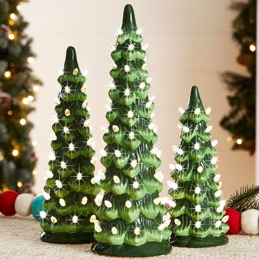 Hand-Painted Tabletop Christmas Trees